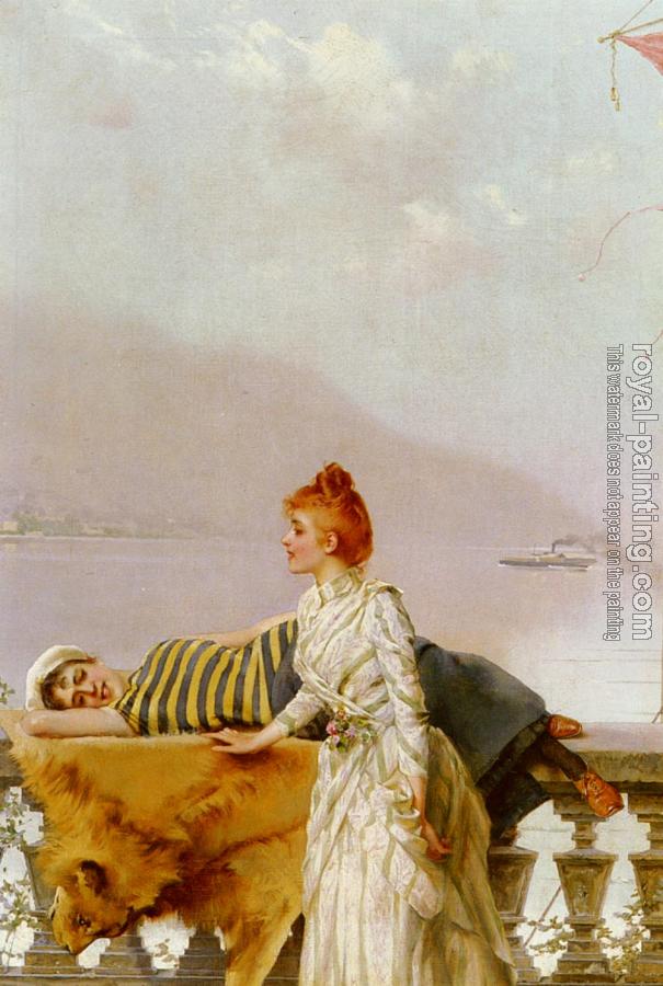 Vittorio Matteo Corcos : On The Balcony Vittorio Matteo Corcos : On The Balcony